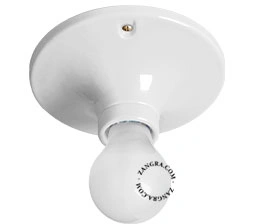 aplique o plafón de porcelana blanca