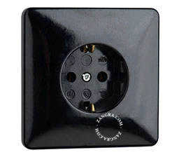 black bakelite socket - type F