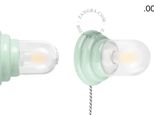 zielona porcelanowa lampa ścienna Art Deco Danilo z włącznikiem