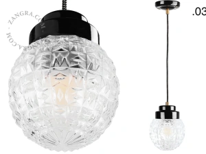 Art Deco pendellampa i svart porslin Denim