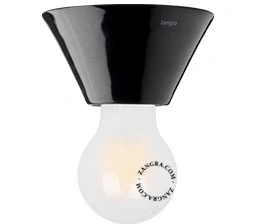 candeeiro de parede ou de teto em porcelana preta