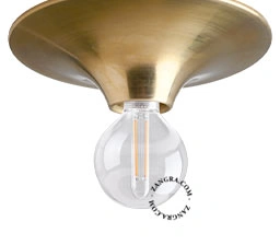 aplique o plafón redondo en latón - Ø 26 cm
