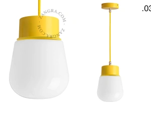 yellow pendant light - glass shade - Ø 10 cm