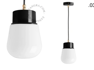candeeiro suspenso preto - abajur de vidro - Ø 10cm