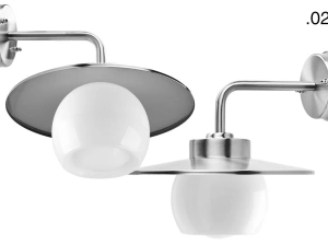 silver-coloured wall light Eduardo - IP54