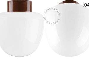 lámpara de porcelana marrón David - Ø 10 cm