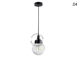 snoerlamp met glazen kap