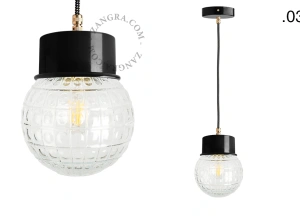 candeeiro suspenso preto - abajur de vidro - Ø 10cm