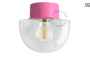 pink wall or ceiling light - glass shade - Ø 10 cm