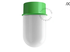 applique ou plafonnier vert - globe en verre - Ø 10 cm