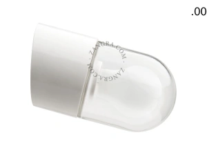 hvid porcelæn væglampe - glas skærm