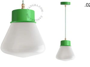 candeeiro suspenso verde - abajur de vidro - Ø 10cm