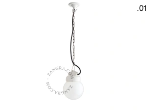 hanglamp van porselein en glas  - IP54