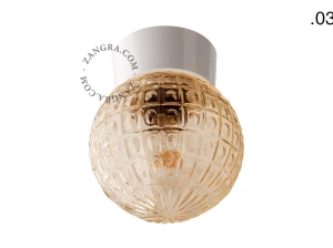 biała lampa ścienna lub sufitowa ze szklanym kloszem - Ø 11 cm