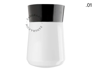 svart vägg- eller taklampa - glasskärm - Ø 11 cm