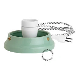 zielona porcelanowa lampa stołowa lub ścienna Cedric