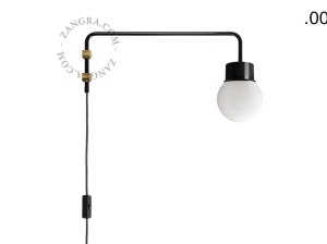 zwarte wandlamp Abbie met pivoterende arm
