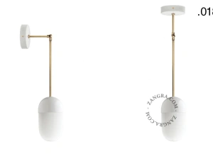 lampada in porcellana bianca - paralume in vetro