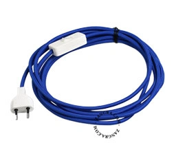 aansluitkabel textiel met stekker - blauw