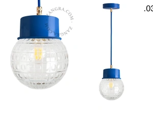gelakte hanglamp - blauw