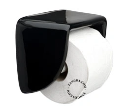 toiletrolhouder in zwart porselein