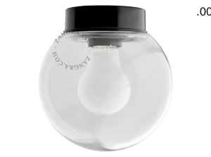 sort bakelit væg- eller loftslampe – glas skærm - Ø 9 cm