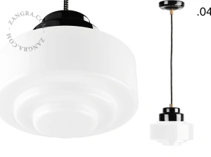 Art Deco pendellampa i svart porslin Denim