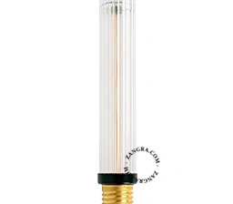 E27 żarówka filamentowa LED nieściemnialna 220K - 3W - 18 cm ryflowane szkło