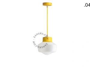 yellow pendant light - glass shade - Ø 10 cm