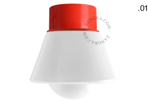 rød væg eller loftslampe - glas skærm - Ø 10 cm