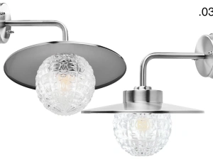 silver-coloured wall light Eduardo - IP54