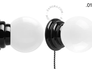 black porcelain Art Deco table or wall light