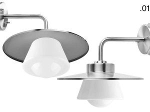 silver-coloured wall light Eduardo - IP54