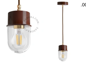 suspension marron - globe en verre - Ø 8,5 cm
