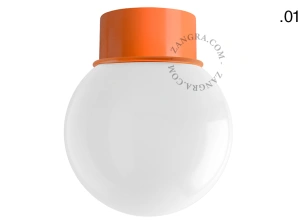 orange wall or ceiling light - glass shade - Ø 10 cm