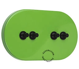interrupteur vert - 4 boutons-poussoirs noirs