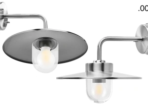 silver-coloured wall light Eduardo - IP54