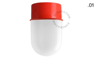 rød væg eller loftslampe - glas skærm - Ø 10 cm