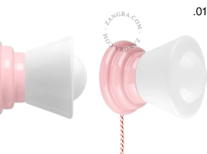 pink porcelain Art Deco table or wall light