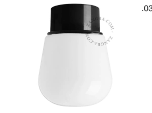 candeeiro de teto ou de parede preto - abajur de vidro - Ø 10 cm