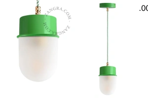 candeeiro suspenso verde - abajur de vidro - Ø 10cm