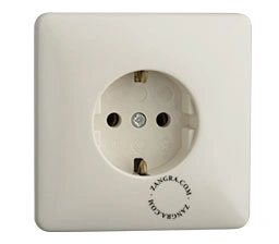 beige bakelite socket - type F