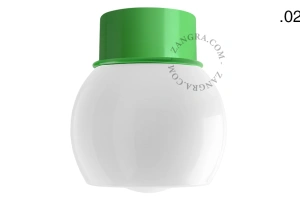 applique ou plafonnier vert - globe en verre - Ø 10 cm
