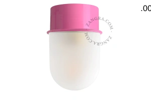 pink wall or ceiling light - glass shade - Ø 10 cm