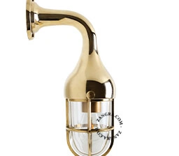 messing scheepslamp - helder glas