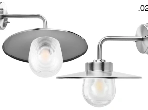 silver-coloured wall light Eduardo - IP54