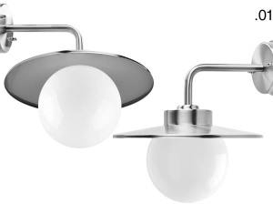silver-coloured wall light Eduardo - IP54
