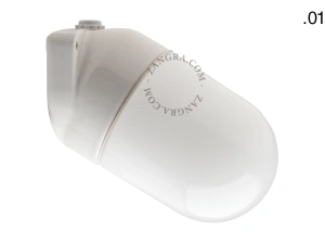 candeeiro de parede em porcelana branca para casa de banho - Ø 9,5 cm - abajur de vidro - IP54