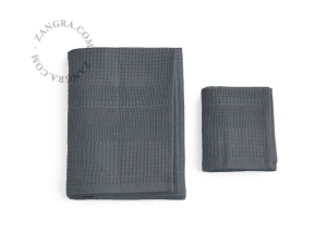 donkergrijze wafelhanddoek