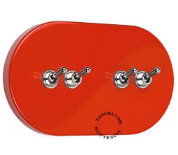 interruptor vermelho bidiretional ou simples - 4 comutadores niquelados